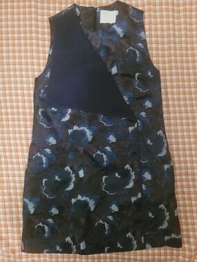 ASOS Navy Floral Paneled Mini Dress